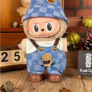 Blue Checkered outfit with Bear Overalls (DOLL NOT INCLUDED)